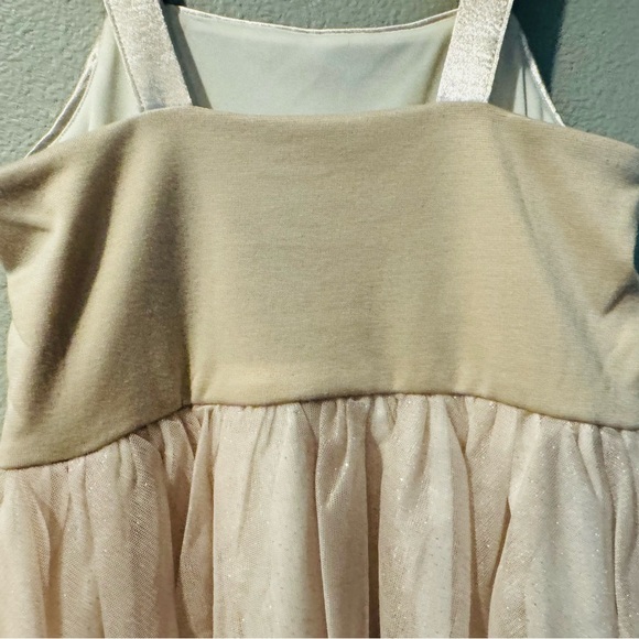 Cat & Jack champagne sequin, glitter sleeveless dress with toule. - Picture 7 of 9